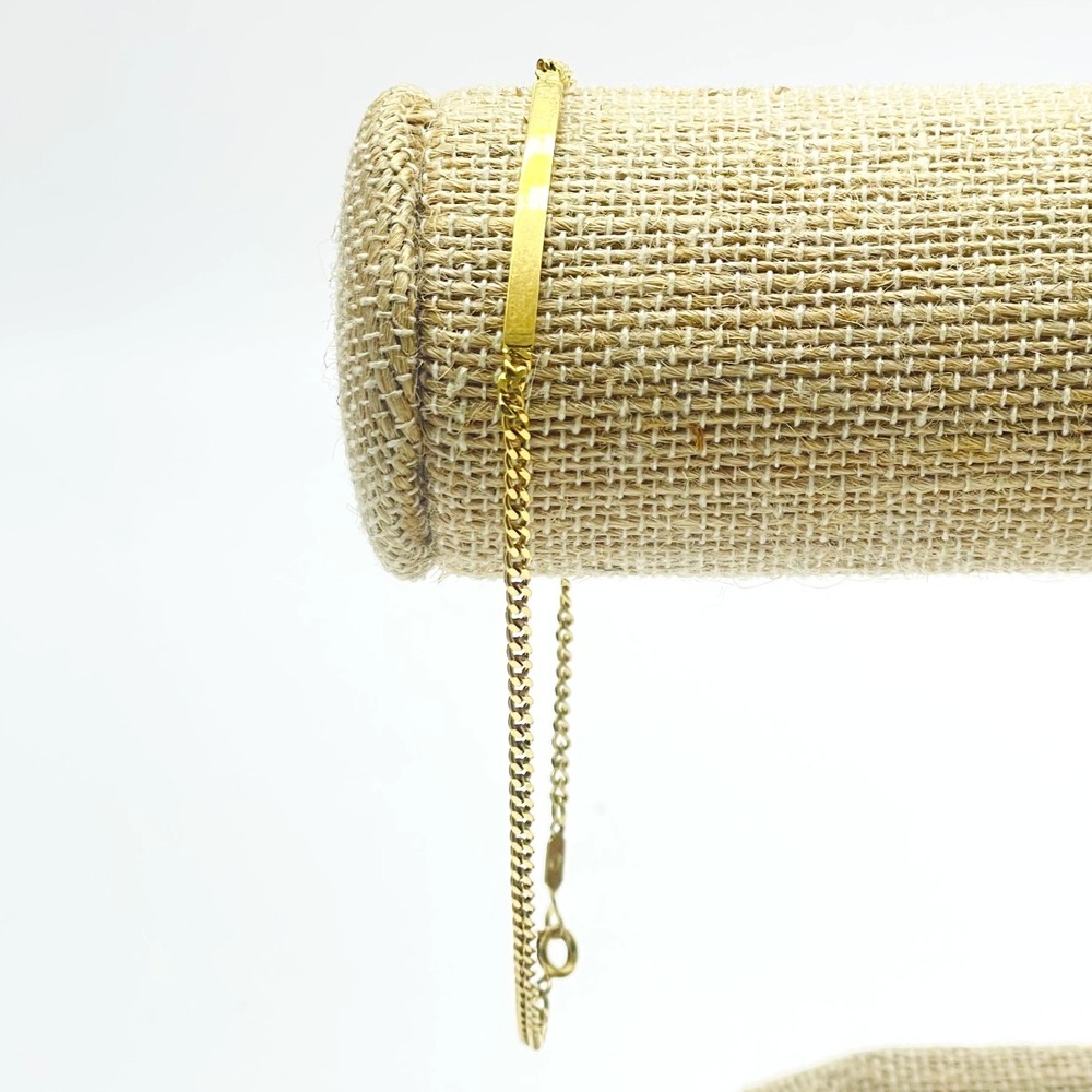 Signed Monet Gold Tone Bar Bracelet Vintage Minimalist Link Chain